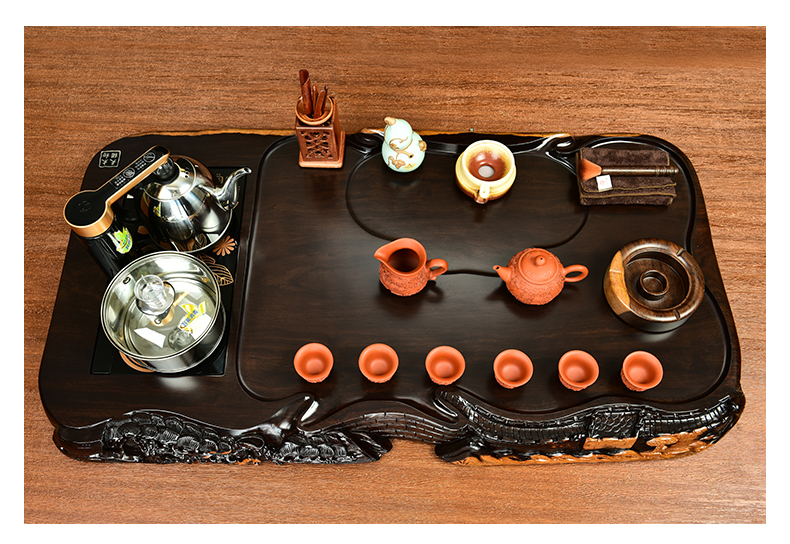 The beginning day, ebony wood tea tray was four one tea stove of a complete set of automatic violet arenaceous kung fu tea tea tea set