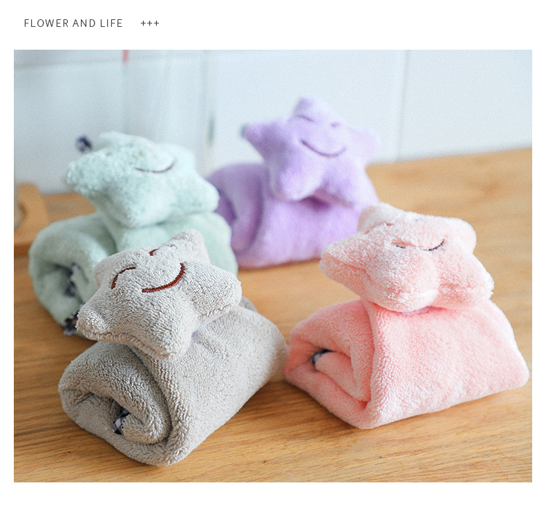 Jie Ya khăn treo Hàn Quốc dễ thương tắm little star bếp trẻ em khăn thấm khăn nhỏ - Khăn tắm / áo choàng tắm khăn mặt cho bé