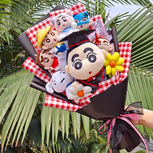 Мультяшная плюшевая кукла, букет