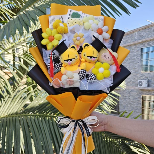 Плюшевая кукла, букет, креативный подарок