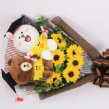 Кукла, кролик, подарочная коробка, букет, подарок на день рождения