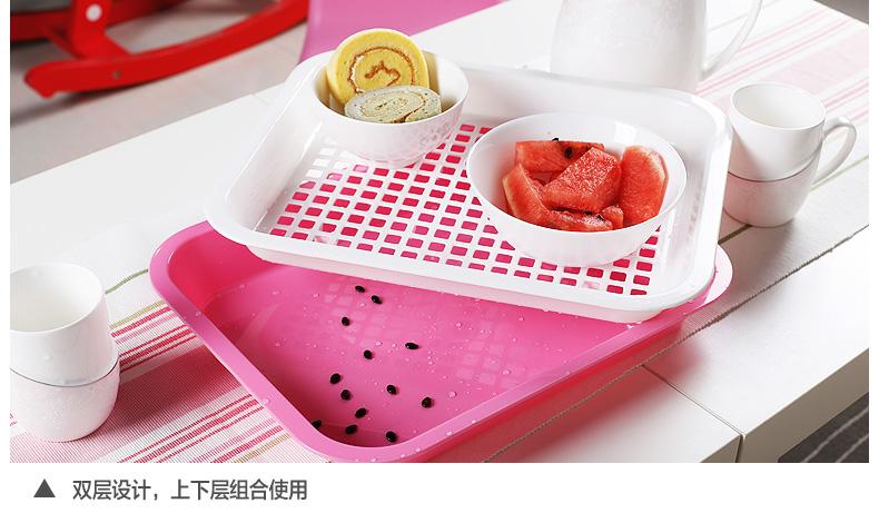 Camellia khay trà nhựa đặt khay trà lớn khay hiện đại tối giản khay thoát nước hộ gia đình hình chữ nhật phòng khách bàn cà phê - Trà sứ bộ ấm trà đạo