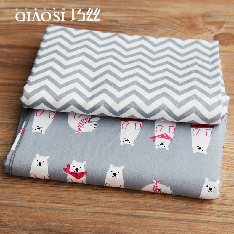 Tự làm quần áo handmade vải giường twill bông in vải cực gấu thiên đường chiều rộng 160cm vải cotton giấy
