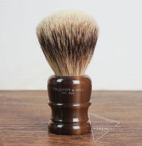  British Truefitt Hill Wellington Silver-pointed Badger Hair Shaving Brush Imitation Cow Horn