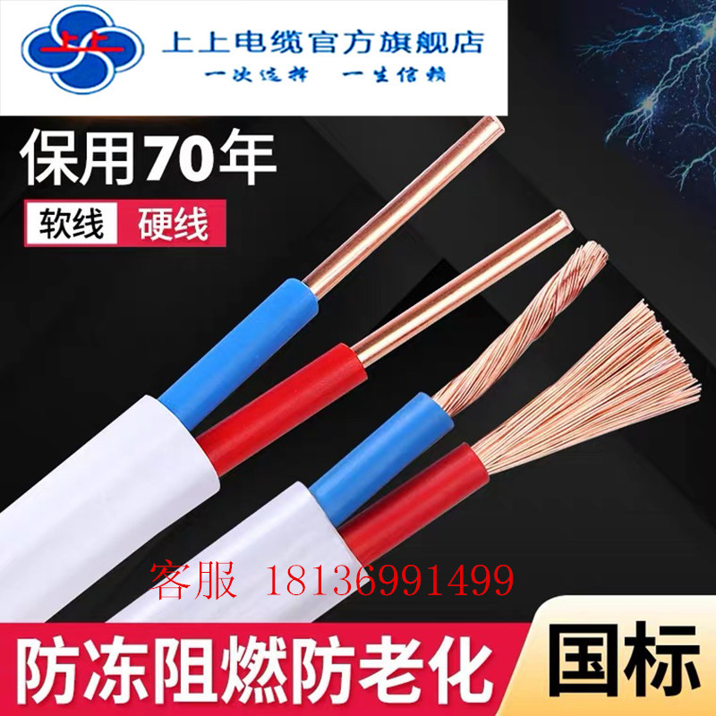 Jiangsu Shangshang Wire and Cable Copper Core Soft/Hard Sheathed Wire 2-Core 3-Core Bvvb1/1.5/2.5/4/6 Square