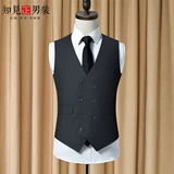 Brother, мужской костюм, демисезонный жилет, облегающий крой, в корейском стиле