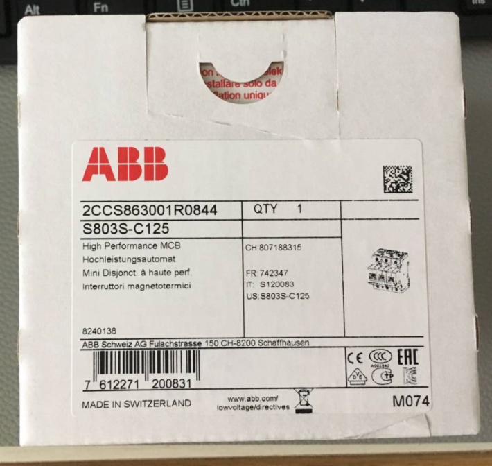New original ABB high-breaking miniature circuit breaker S803S-C125