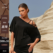 ZYM2319 (vanilla latte) dress with discreet design on shoulders Latin dance training suit for women for adults