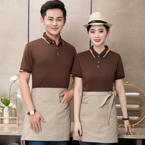 Waiters work clothes T-shirt short sleeve custom dining restaurant womens fast food restaurant hot pot coffee milk tea shop Western restaurant