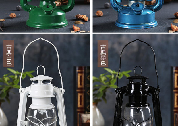 Retro trang trí đèn ngựa dầu hỏa đèn chiếu sáng ngoài trời cắm trại LED đèn lều điện tử đa chức năng ánh sáng cắm trại đèn pin soi đá quý
