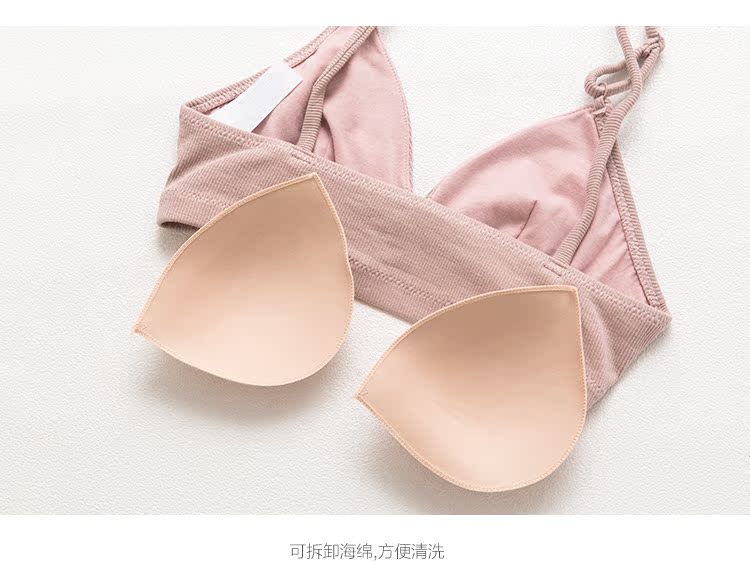 Không có vòng thép áo ngực cô gái thu thập nhỏ ngực bộ bikini tam giác cup đồ lót mùa hè sexy breathable mỏng áo ngực