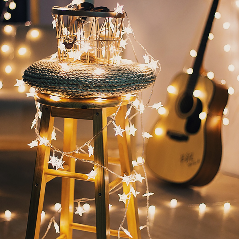 led small colored lights flashing lights string lights sky full of stars lights girl heart room layout household Chinese New Year decorative lights string