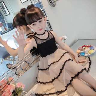 Girls sleeveless dress new princess dress summer fashion korean style children's summer mid-large children's skirt