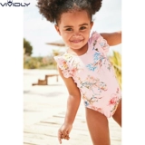 Детский летний купальник для девочек, (в наличии на складе), в цветочек, 3 мес., 12 лет