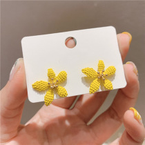 925 silver needle spring and summer earrings girls net red color earrings earrings female simple small earrings daisy flower flowers