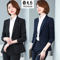 Black Suit Suit Women Pro Fit Autumn Winter Interview College Student Overalls Lady Work Suit Jacket