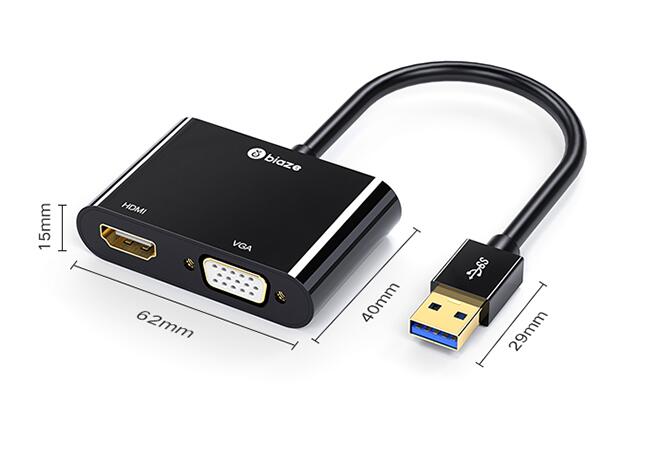 Biaz USB3 0 turn HDMI VGA adapter notebook desktop to pick up TV projection ZH26