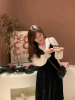 Бархатное зимнее платье, ретро юбка, (в наличии на складе), делается под заказ, французский стиль