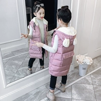 Cô gái mặc vest cotton mùa đông 2018 trẻ em mới lớn trong mùa đông và đông dày thời trang dài mùa đông áo gile xốp cho bé