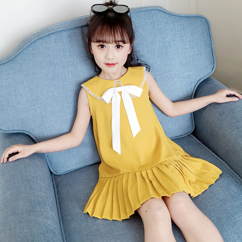 Girl Ocean Dress Summer 2022 New Children Suit Net Red Foreign Summer Dress CUHK Child Girl Snowspun Princess Dress