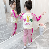 Girls spring suit 2022 new children Spring and Autumn Sports 5 big childrens clothing 7 years old girl 6 foreign style fashionable Net Red 8