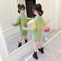 Girl sweater 2021 Winter new foreign style imitation mink wool sweater long base shirt mink plus velvet pullover