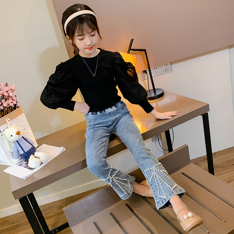 Girl Spring Clothing 7 Nets Red Suit 8 Ocean Korean version CUHK Girl trendy trend 12-year-old girl Two sets of spring autumn