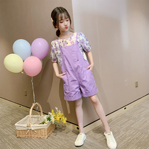 Girls summer loaded back with pants suit 2022 new children Summer Ocean Gas Fashion Little Girl Two Sets