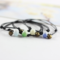 Hot sale rain sound simple ethnic style hand-woven creative ceramic DIY small jewelry bracelet small gift supply