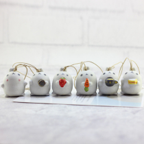 Happy bag hanging ceramic rabbit pendant cute hand-painted ceramic cute bag hanging decoration