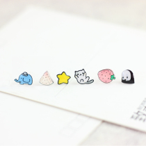 Shrinkable earrings summer watermelon handmade cute fun Heat Shrinkable earrings cartoon earrings send girlfriends