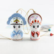 Japanese retro ceramic couple Edo wind chimes factory direct sales ornaments door stalls night market jewelry supply