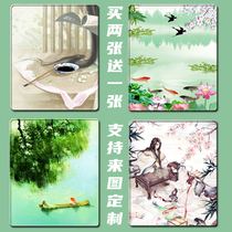 Creative Ancient Wind Mouse Mat Art Illustrations Meritocratic Fresh Mouse Mat Scenery Water Ink Painting Thickened Lock Edge