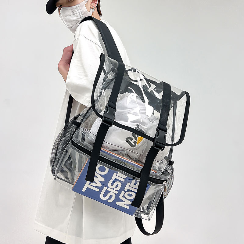 Transparent Jelly Bag for Male High School Students, Pvc School Bag for Female Students, 2023 New Style Backpack, Large Capacity Waterproof Backpack Transparent Jelly Bag for Male High School Students, Pvc School Bag for Female Students, 2023 New Style Backpack, Large Capacity Waterproof Backpack