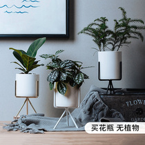 Green Luo Luo hydroponic container plant non-hole flowerpot to raise copper money grass fleshy creative personality wrought iron ceramic vase