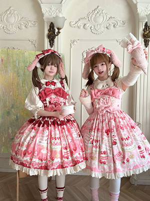 Doll's Poem Original lolita Strawberry Cake Lolita Dress jsk Daily lo dress