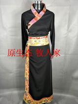 Tibetan skirt female Tibetan lady black skirt Tibetan skirt fashion Phnom Penh Tibetan dress improved Tibetan robe black