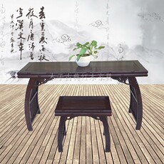 Китайский столик 红木家具古筝桌非洲黑檀木竹节琴台琴桌中式实木明清古典古琴桌凳