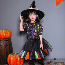 Halloween Childrens Costume Kindergarten Girl Demon Witch Masquerade Character Dress Up Costume Performance Props