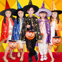 Halloween childrens costume kindergarten performance area cloak witch boys childrens cloak suit costume props