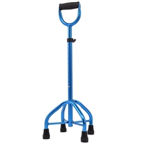 Bold and thickened aluminum alloy four-corner walking stick for elderly four-legged crutches disabled four-legged walker