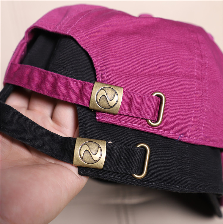 Foreign trade pure colour minimalist cotton soft top stick ball cap 100 hitch sun movement cap adjustable metal buckle 129