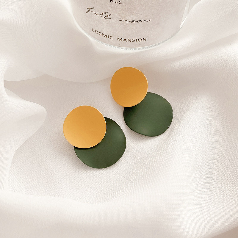 Advanced Sensation Strike with Wafer Splicing Frosted Earrings Brief Retro Port Wind Ear Pierre without otolehole ear clip