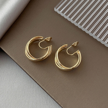 2021 New Tide advanced ear clip French ear ring ring temperament Net red ear decoration mosquito coil ear hole female