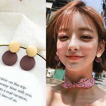 South Koreas new Joker Earrings ins Net red round dumb gold earrings earrings earrings earrings earrings earrings women
