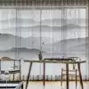 Modern new Chinese style Chinese style landscape painting artistic conception screen curtain Living room high-grade curtain translucent full blackout curtain screen curtain