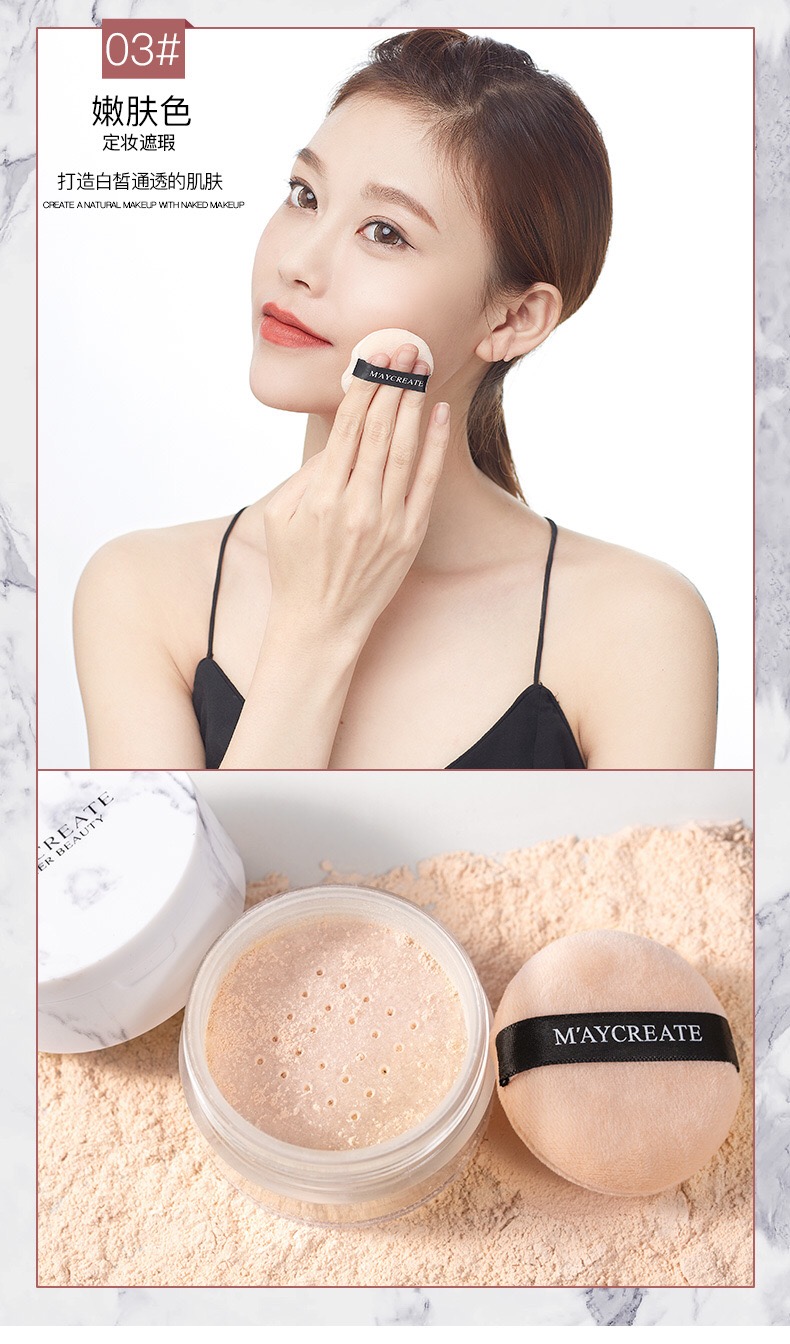 Maycreate nghiên cứu thể hình đá cẩm thạch lỏng bột thiết lập kiểm soát dầu không thấm nước lâu dài sửa chữa năng lực trang điểm - Quyền lực phấn phủ cho da dầu mụn nhạy cảm