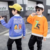 Childrens Clothing Boy Pure Cotton Fake Two Wee Clothes Spring Autumn 2021 New Spring Clothes Mid children Spring hit undershirt Korean version
