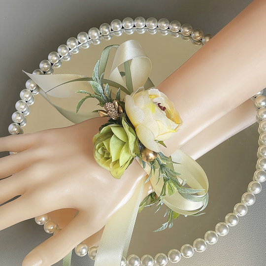 Оригинальный цветочный корсаж на запястье в лесном стиле, настройка названия