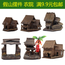 Rockery ornaments landscaping absorbent stone bonsai accessories micro landscape fish tank running water fountain decoration ceramic small house